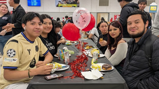 students at senior breakfast