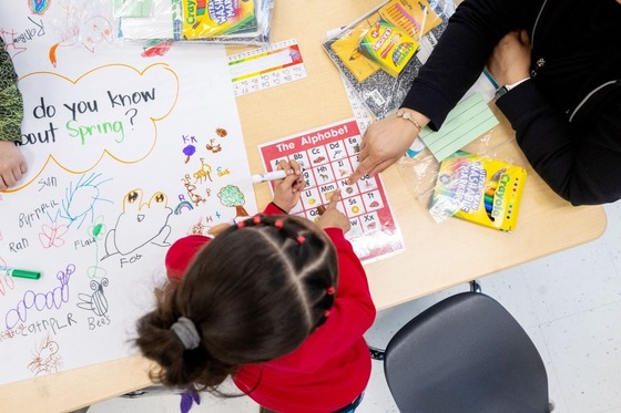 students coloring together