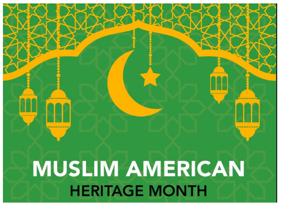 gold half moon and star on a green background