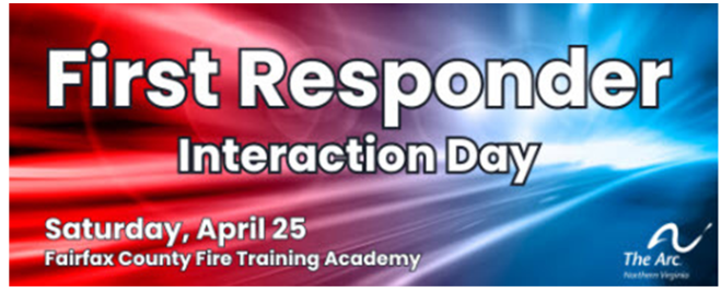 First Responder text on a blue and red background