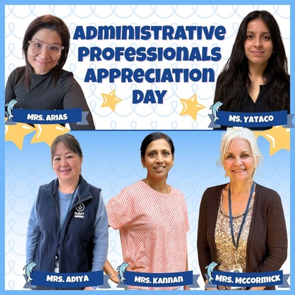 image of each of our front office staff and it says Administrative professionals Day