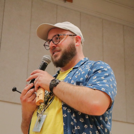 Assistant Principal Bryan Case speaking at the whole school assembly