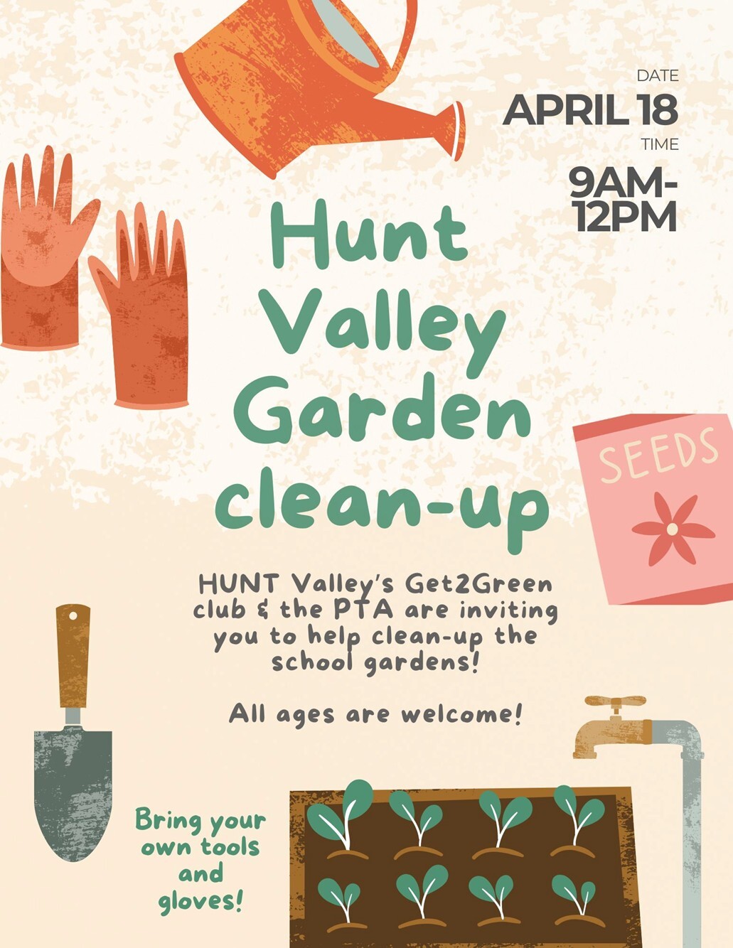 Hunt Valley Garden clean-up April 18 from 9am-12pm