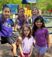 First graders in Purple for Purple Up Day