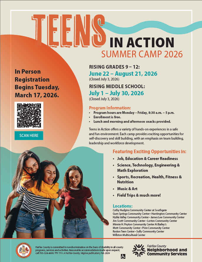 Teens in Action Summer Camp Flyer
