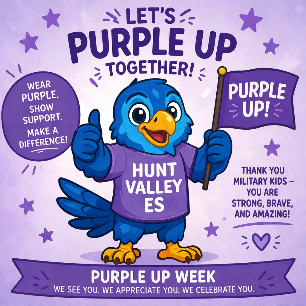 A hunt valley hawk celebrating purple up week