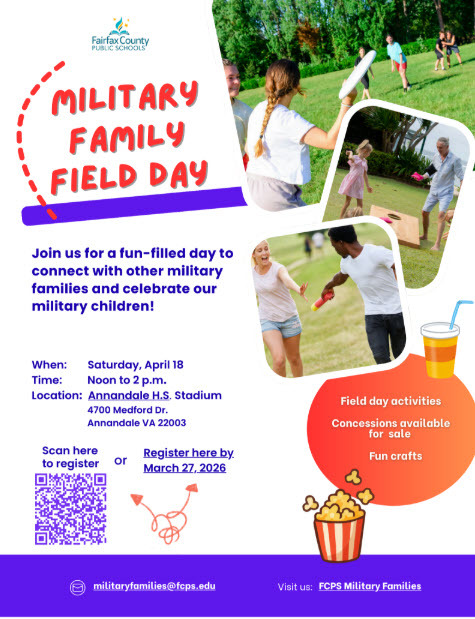 Military Family Field Day - April 18 - Annandale HS