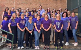 Faculty dress in purple to celebrate military youth