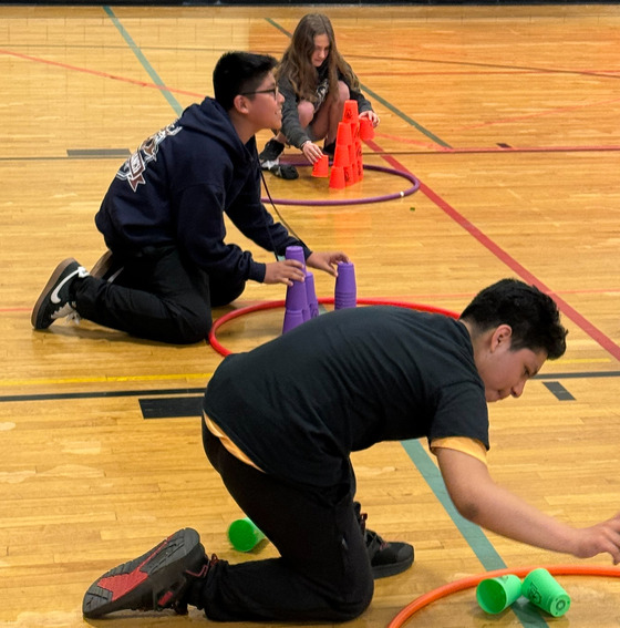 6th graders participate in activity at middle school 