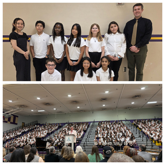 Two picture of students from the all county chorus festival