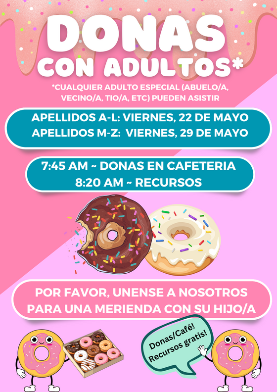 donuts with grownups graphic - spanish