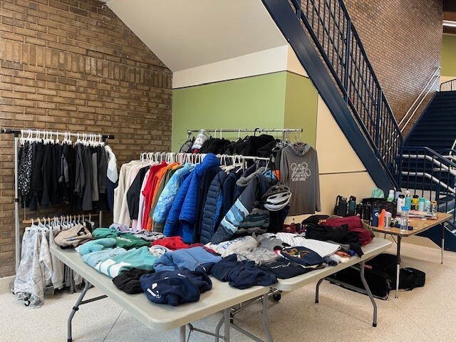 Photo of jackets , sweatshirts, and other unclaimed items