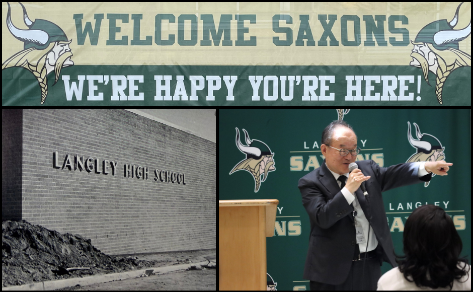Speaking at the Langley High School 60th anniversary celebration.