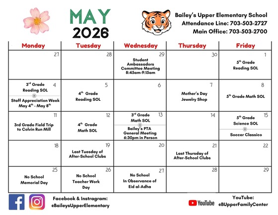 May Calendar