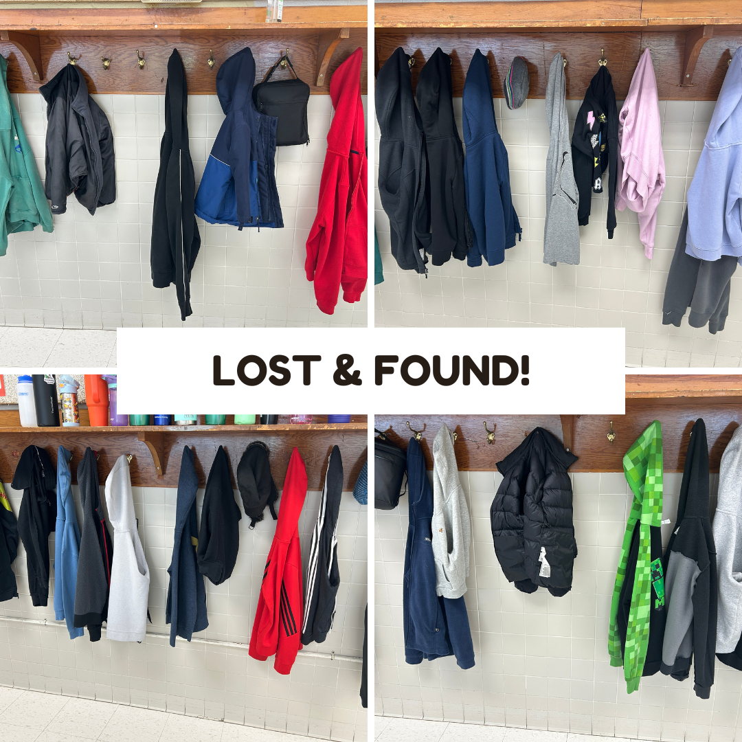 Lost and found items featuring jackets and sweatshirts