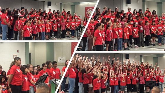 collage of students at chorus concert
