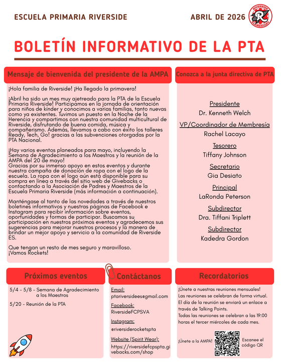 April Newsletter (Spanish)