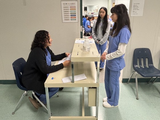 Medical Assistant students practicing patient intake