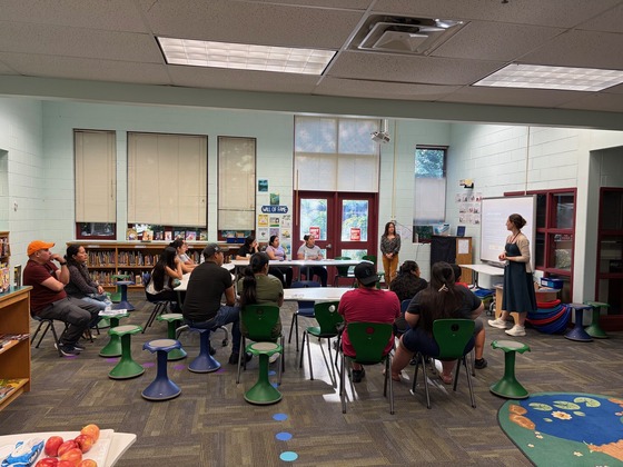 Mrs. Heend and Mrs. Perez presenting