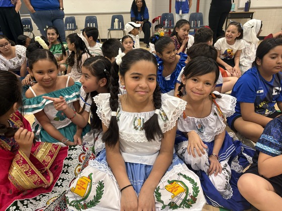 Students dressed in cultural clothing for Heritage Festival