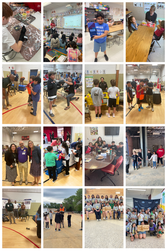 Collage of 16 photos from all around school