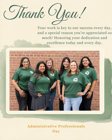 Thanking our front office staff on Administrative Professionals Day 