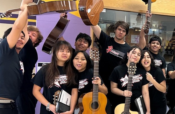 guitar students posing