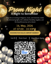 black flyer with Prom in gold