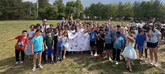 3rd grade gathered for the pep rally