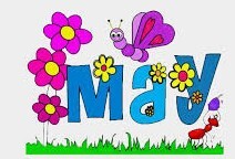 the word May with colorful flowers