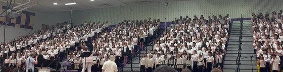 More than 700 students singing together at the All-County Choral Festival Concert