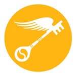 Scholastic Writing logo of flying key