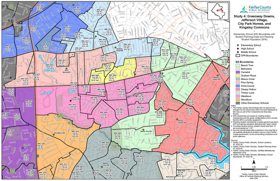 Study 4 Map (includes Glasgow MS, Beech Tree ES, and Belvedere ES) with SPAs and Residing Student Population