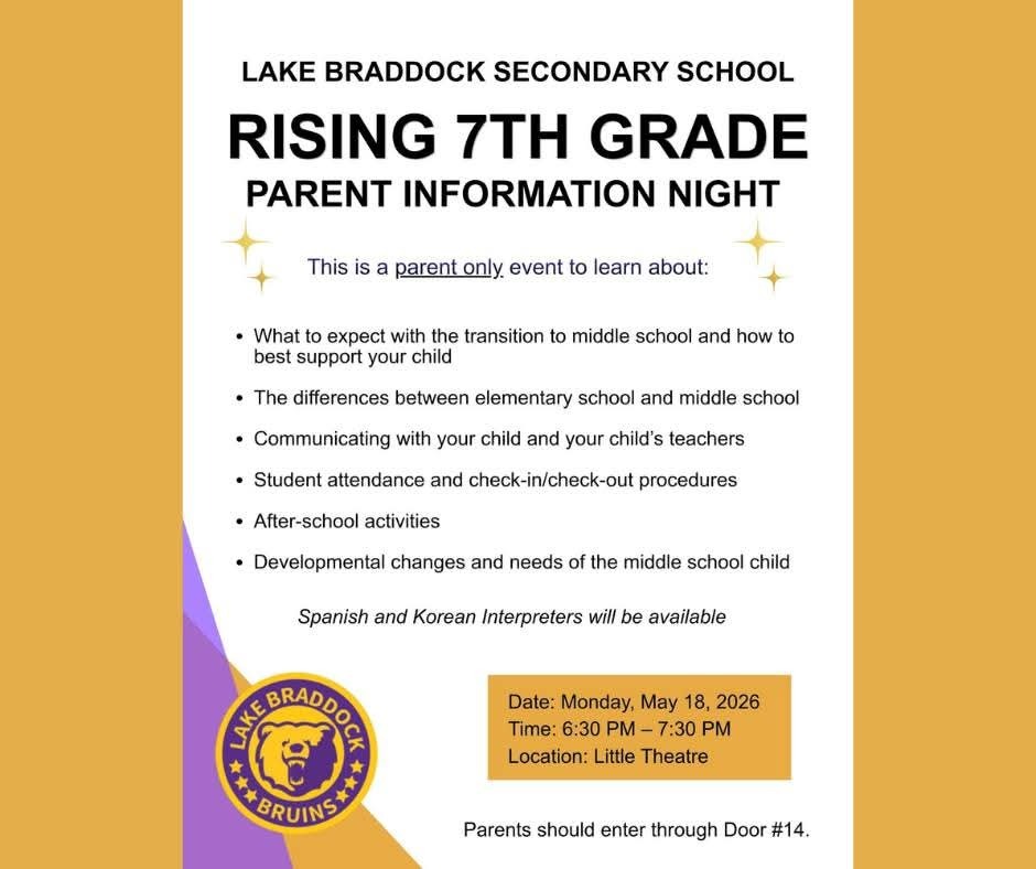 Lake Braddock Parent Information Night