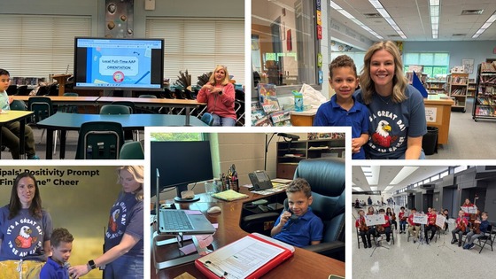 collage of photos at elementary school
