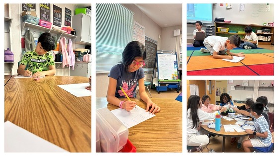 collage of students learning