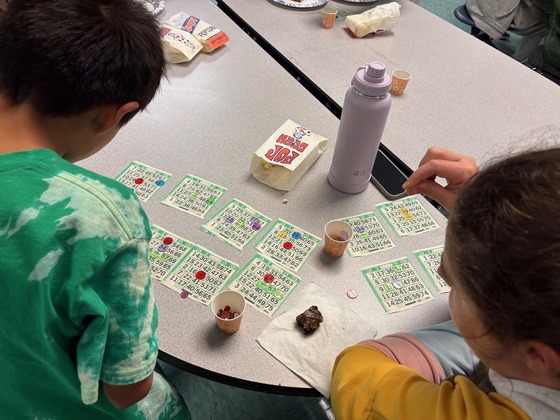 Students playing Bingo