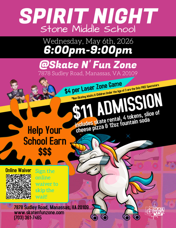 Skate ~ N ~ Fun Zone Spirit Night!