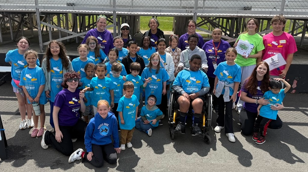 Group photo of students and staff who attended Little Feet Meet