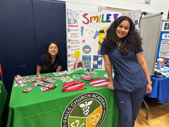 Dental Careers students at their presentation table