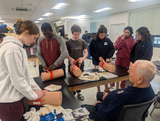EMT students learning Stop The Bleed