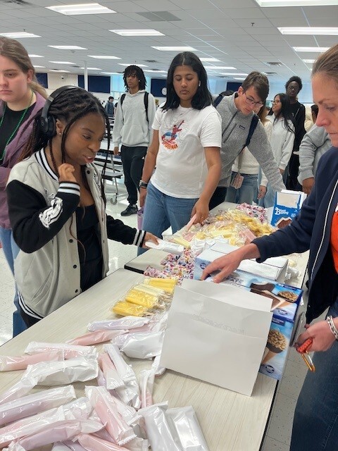 Students picking out their favorite Ice Creams