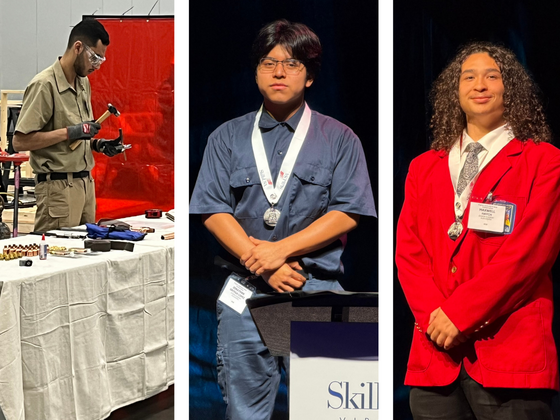 Collage of three students at SkillsUSA state conference
