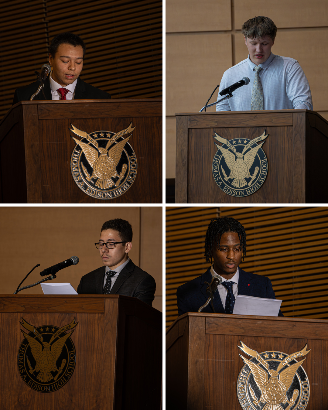 photo collage of crew leaders speeches