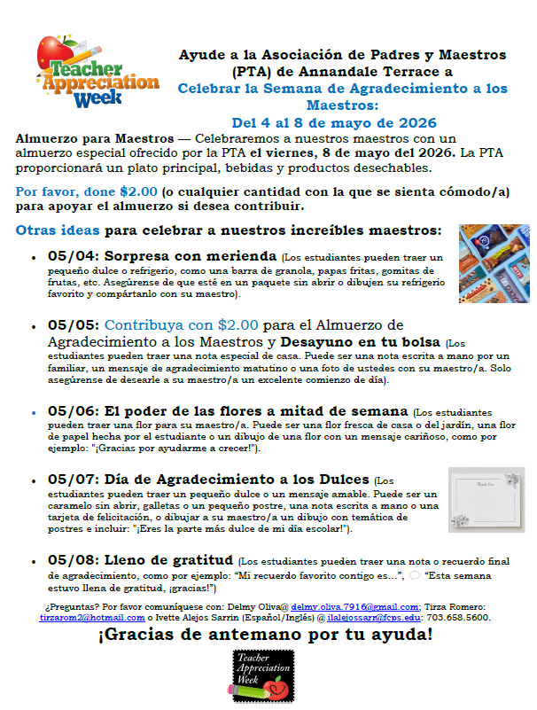Semana de Agradecimiento a los Maestros: del 4 al 8 de mayo