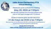 Virtual PTA Meeting - May 20