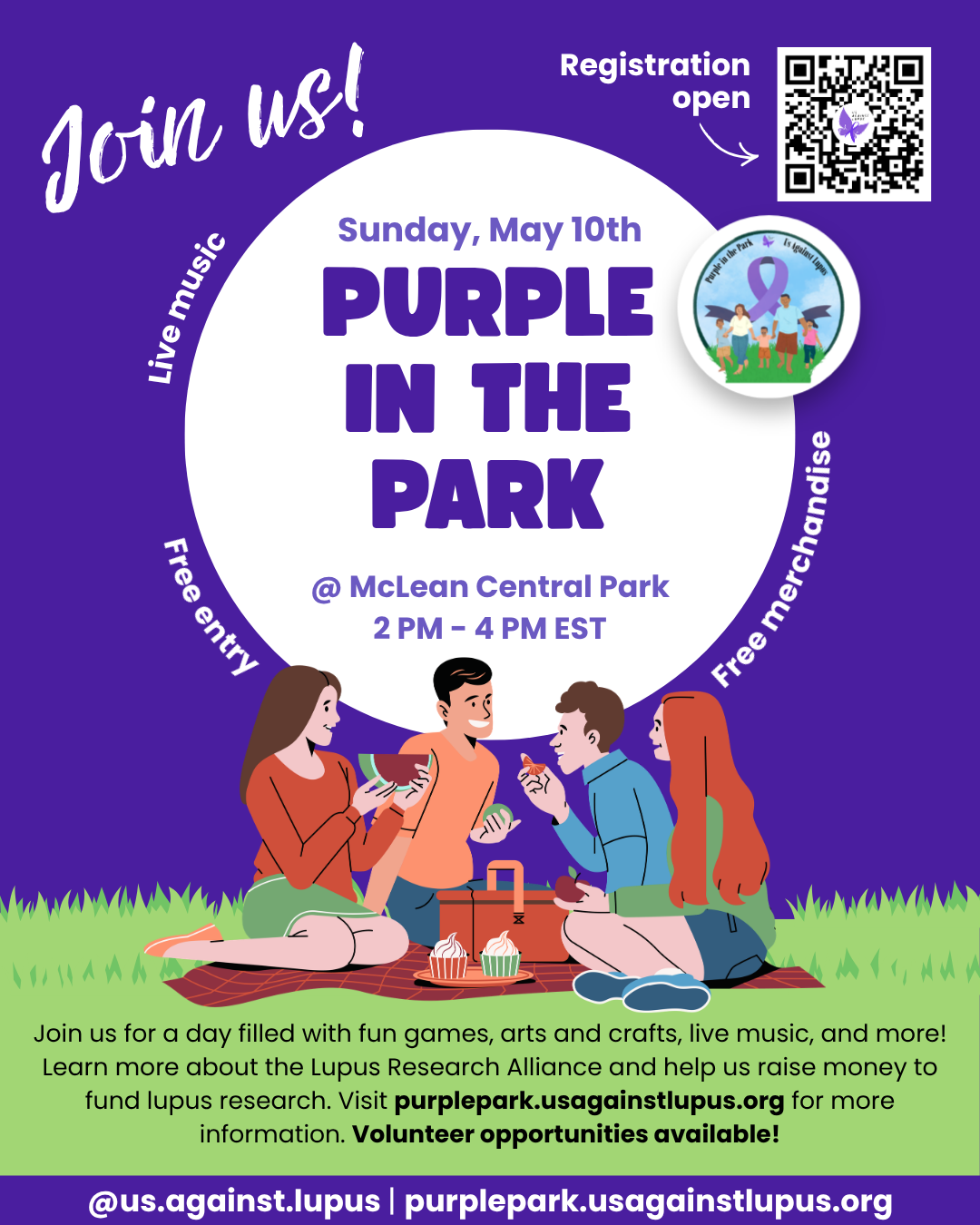 Purple in the Park Flyer