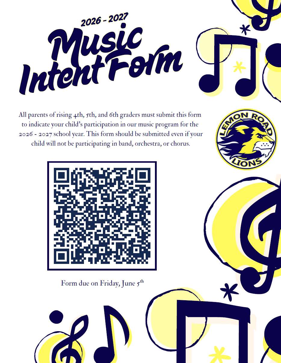 Music Intent Form Lemon Road Grades 4 - 6