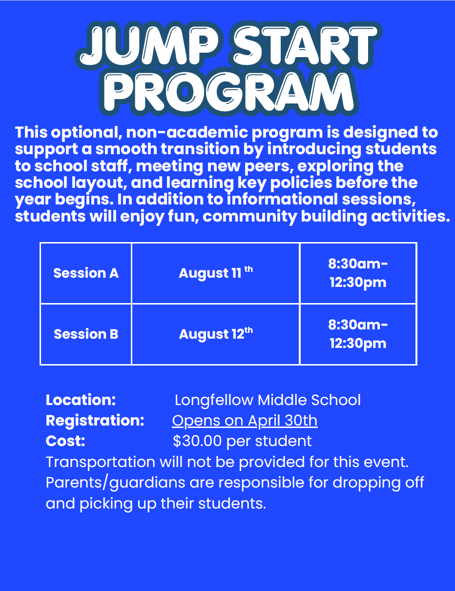 Longfellow Jump Start Program