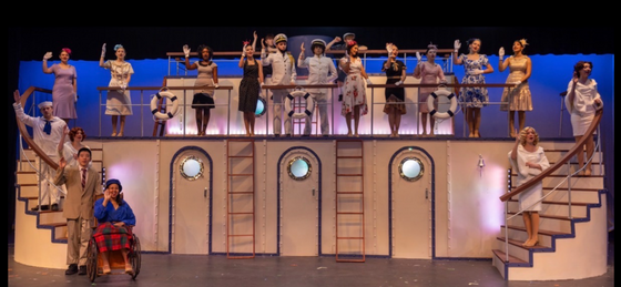 image of students on the boat for Anything Goes